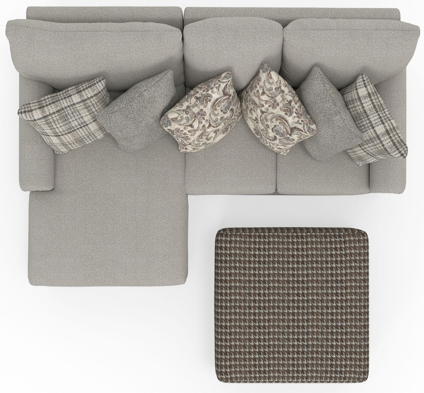 Livingston - Sectional With Comfort Coil Seating, 40" Cocktail Ottoman And Accent Pillows Included