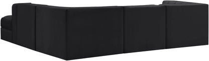 Rummi - Velvet Performance Fabric Upholstered 5 Piece Modular Sectional