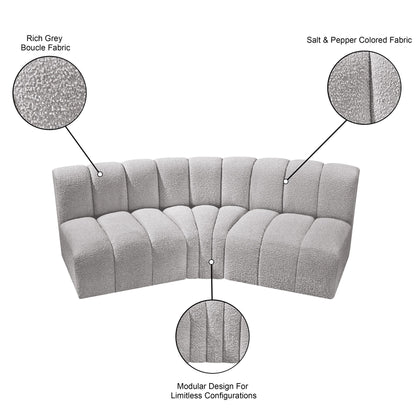 Arc - Boucle Fabric 3 Piece Modular Corner Sofa
