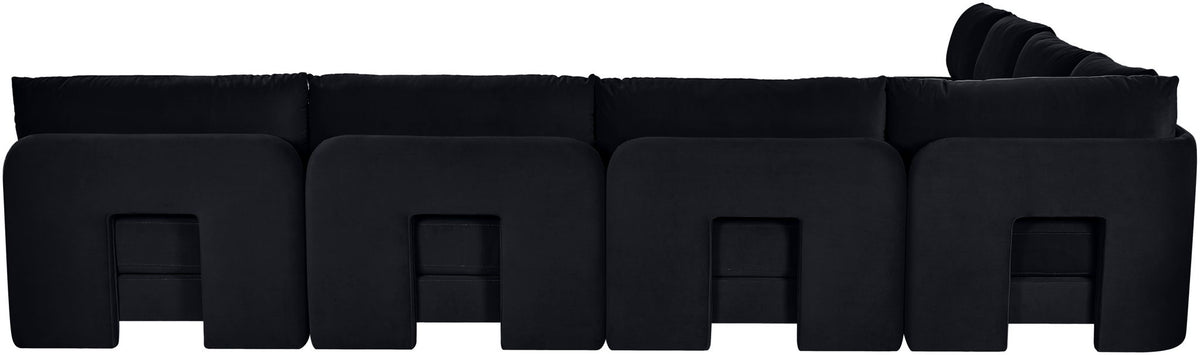 Hammond - Velvet Performance Fabric Upholstered 7 Piece Armless Sectional