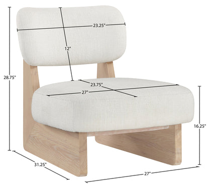 Vetra - Linen Textured Fabric Upholstered Accent Chair With Natural Base
