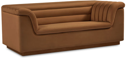 Cascade - Velvet Loveseat - Saddle
