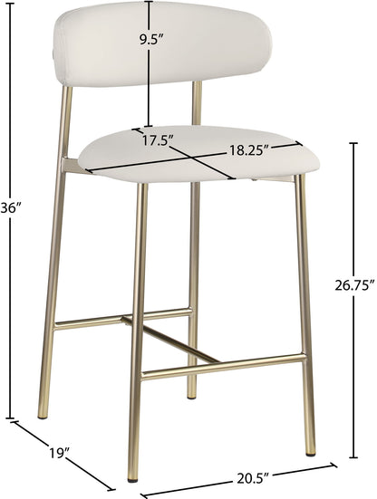 Lupita - Counter Stool With Brushed Gold Frame (Set of 2)