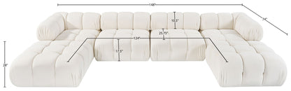 Orin - Velvet 6 Piece Modular Double Chaise Sectional