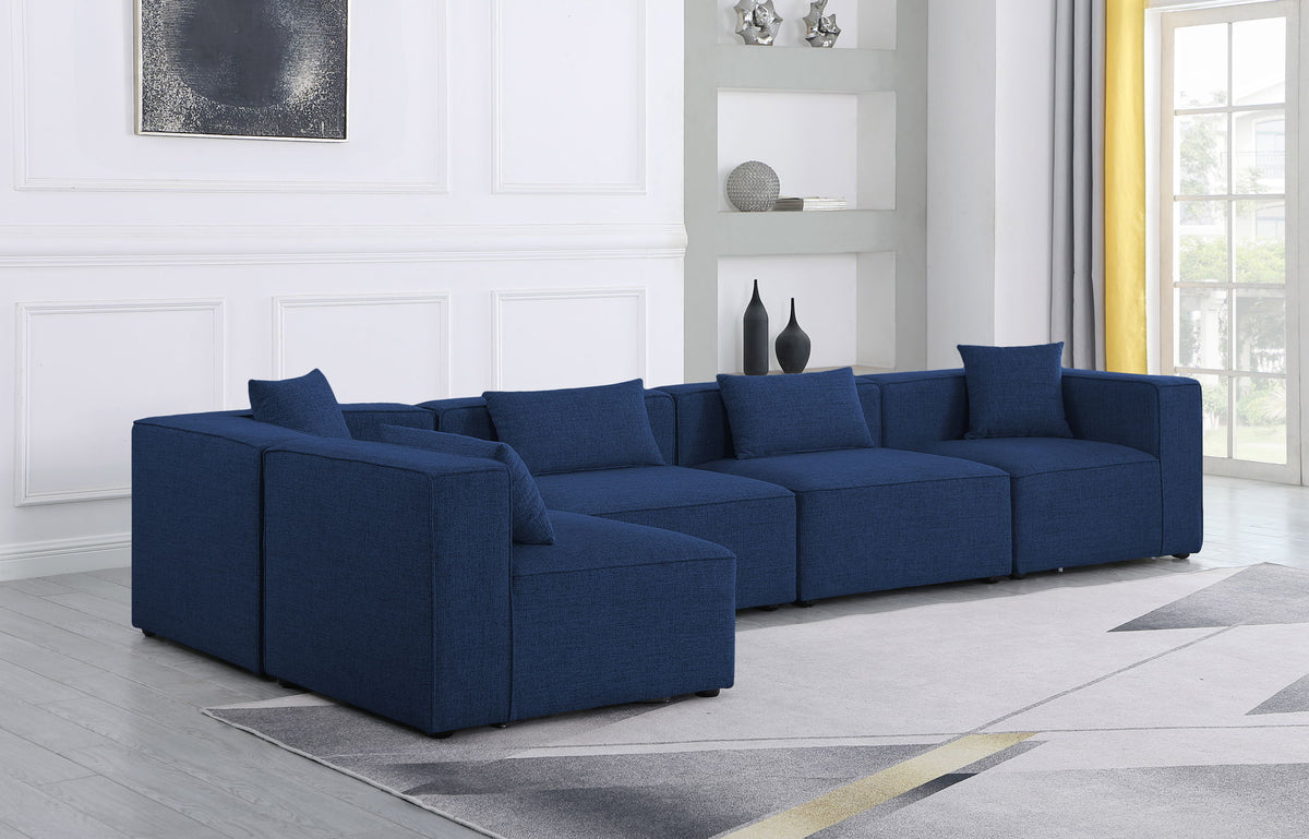 Cube - Linen 5 Piece Modular Sectional