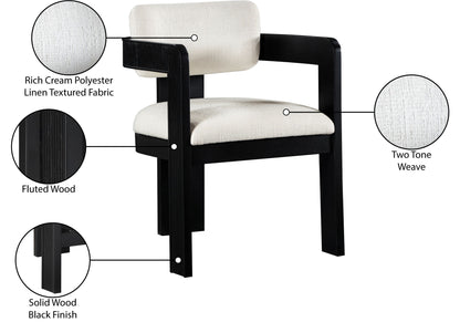 Sacha - Linen Dining Chair With Black Base (Set of 2)