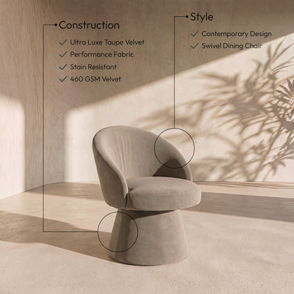 Selene - Upholstered Swivel Dining Chair