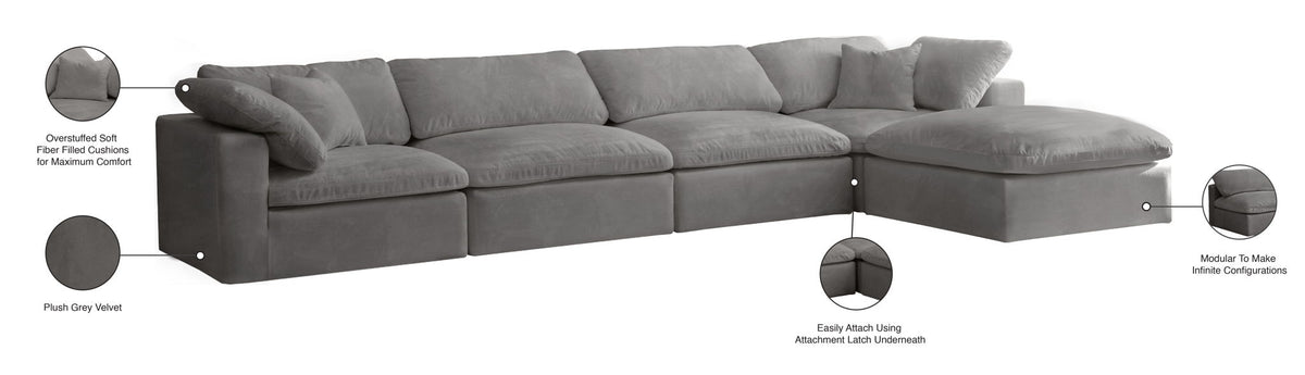 Cozy - 5 Piece Modular Sectional With Chaise