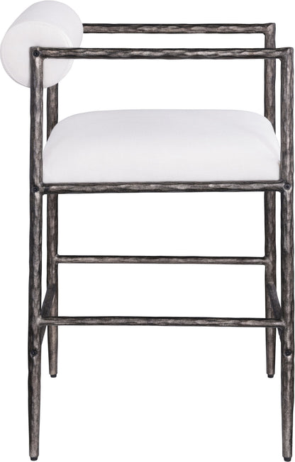 Axis - Linen Textured Cream Fabric Upholstered Counter Stool (Set of 2)