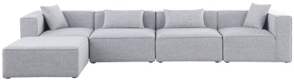 Cube - Linen 5 Piece Modular Sectional With Chaise