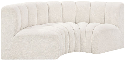 Arc - Boucle Fabric 3 Piece Modular U-Shaped Sofa