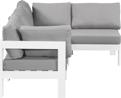Nizuc - Outdoor Patio 4 Piece Modular Sectional With White Frame