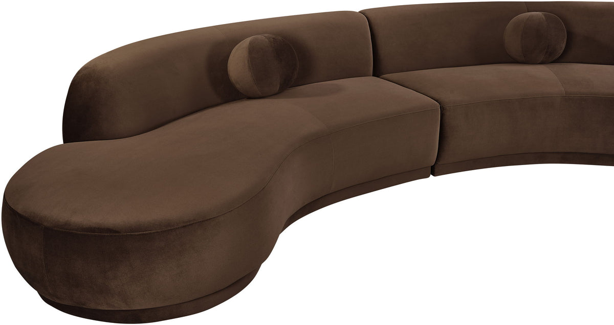 Avra - 177.5" Velvet Performance Fabric Upholstered Sectional