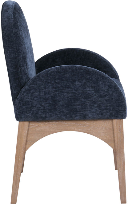 Waldorf - Chenille Dining Arm Chair With Natural Legs