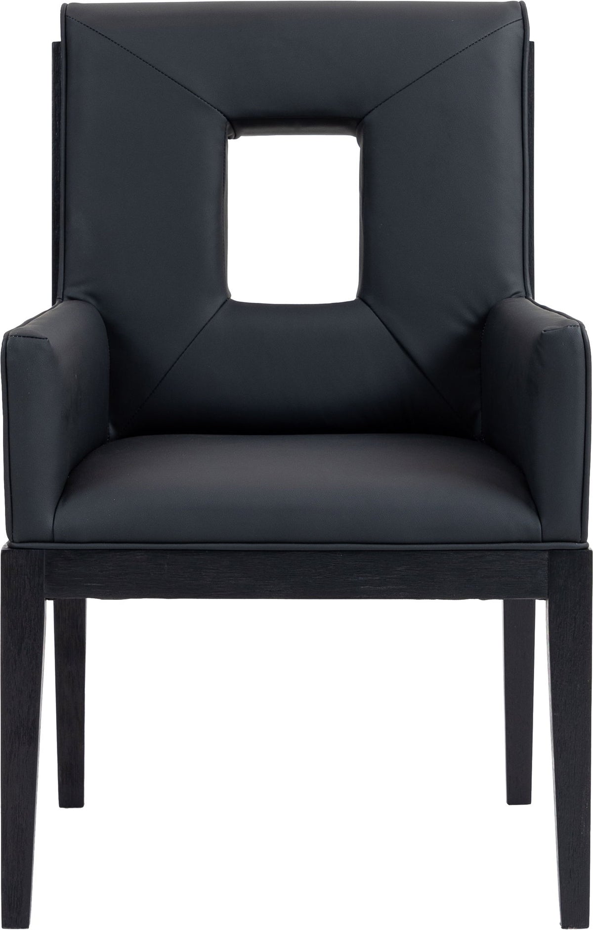 Gwendolyn - Faux Leather Dining Arm Chair With Black Frame
