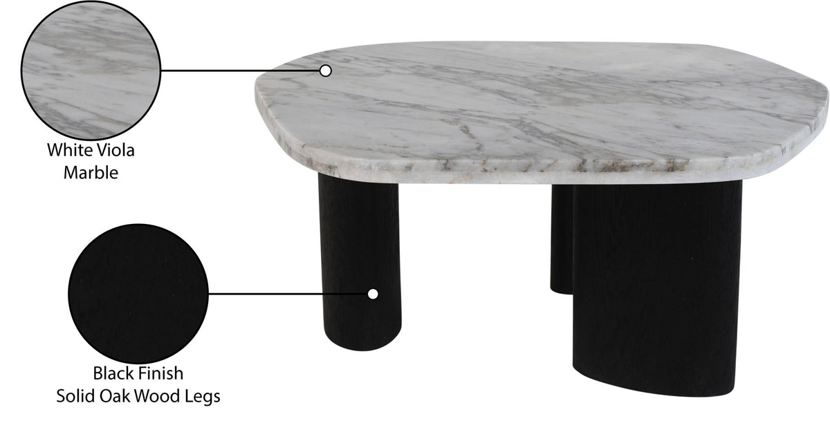 Puglia - Marble Top And Oak Wood Base Table