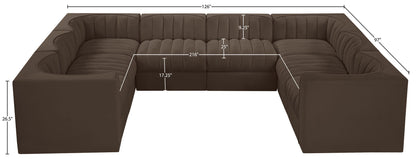 Rummi - Velvet Performance Fabric Upholstered Modular Sectional
