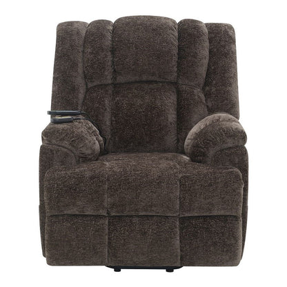 Pacay - Power Recliner With Lift, Heating & Massage - Brown Chenille