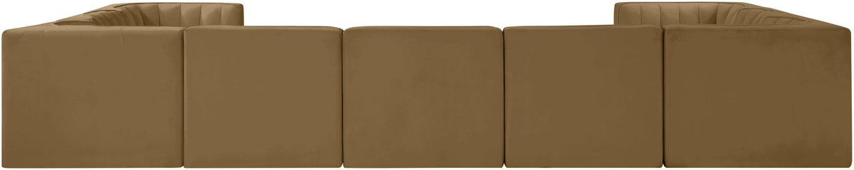 Rummi - Velvet Performance Fabric Upholstered 9 Piece Modular Sectional