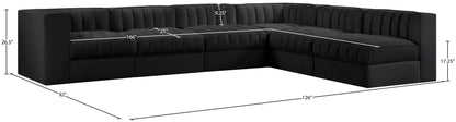 Rummi - Velvet Performance Fabric Upholstered 6 Piece Modular Sectional