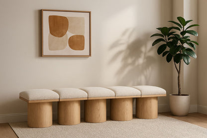 Pavilion - 5 Piece Modular Bench With Natural Base