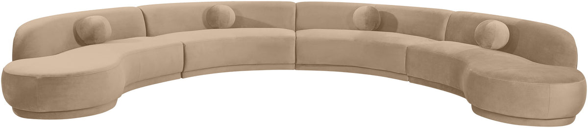 Avra - 189" Velvet Performance Fabric Upholstered Sectional