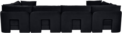 Hammond - Velvet Performance Fabric Upholstered 6 Piece U-Shaped Sectional