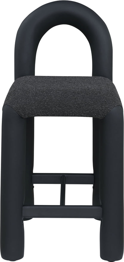 Amari - Vegan Leather and Boucle Fabric Stool
