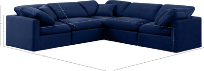 Indulge - Velvet 5 Piece Modular Corner Sectional