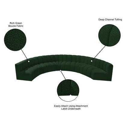 Arc - Boucle Fabric 8 Piece U-Shaped Modular Sofa