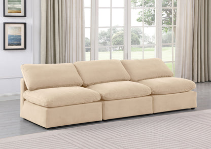 Indulge - Velvet 3 Seat Modular Armless Sofa