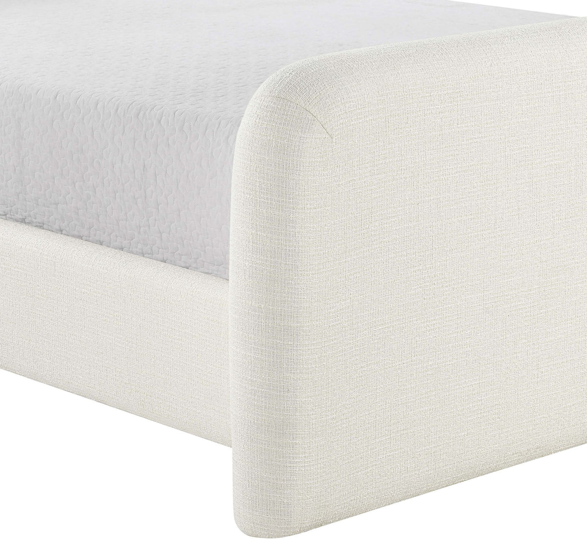 Fira - Linen Textured Fabric Upholstered Bed