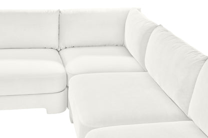 Hammond - Velvet Performance Fabric Upholstered 5 Piece Armless Sectional
