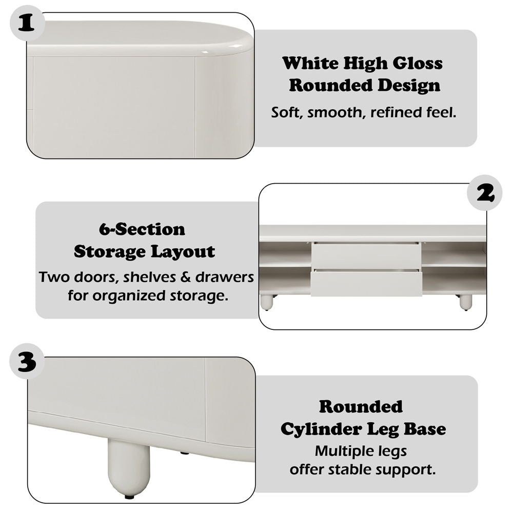 Keely - TV Stand - White High Gloss
