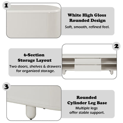 Keely - TV Stand - White High Gloss