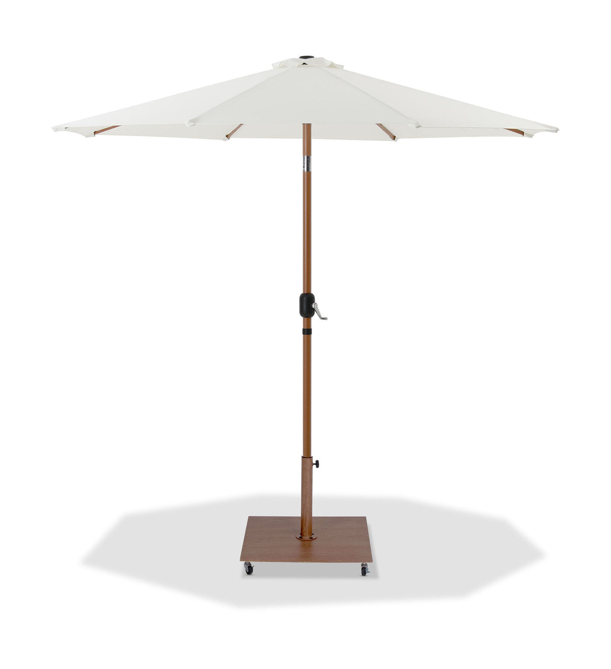 Fiji - Aluminum Patio Umbrella With Square Teak Base
