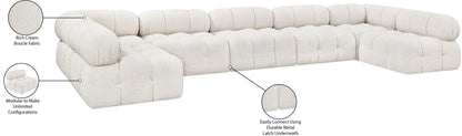 Ames - 7 Piece Boucle Fabric Modular Sectional