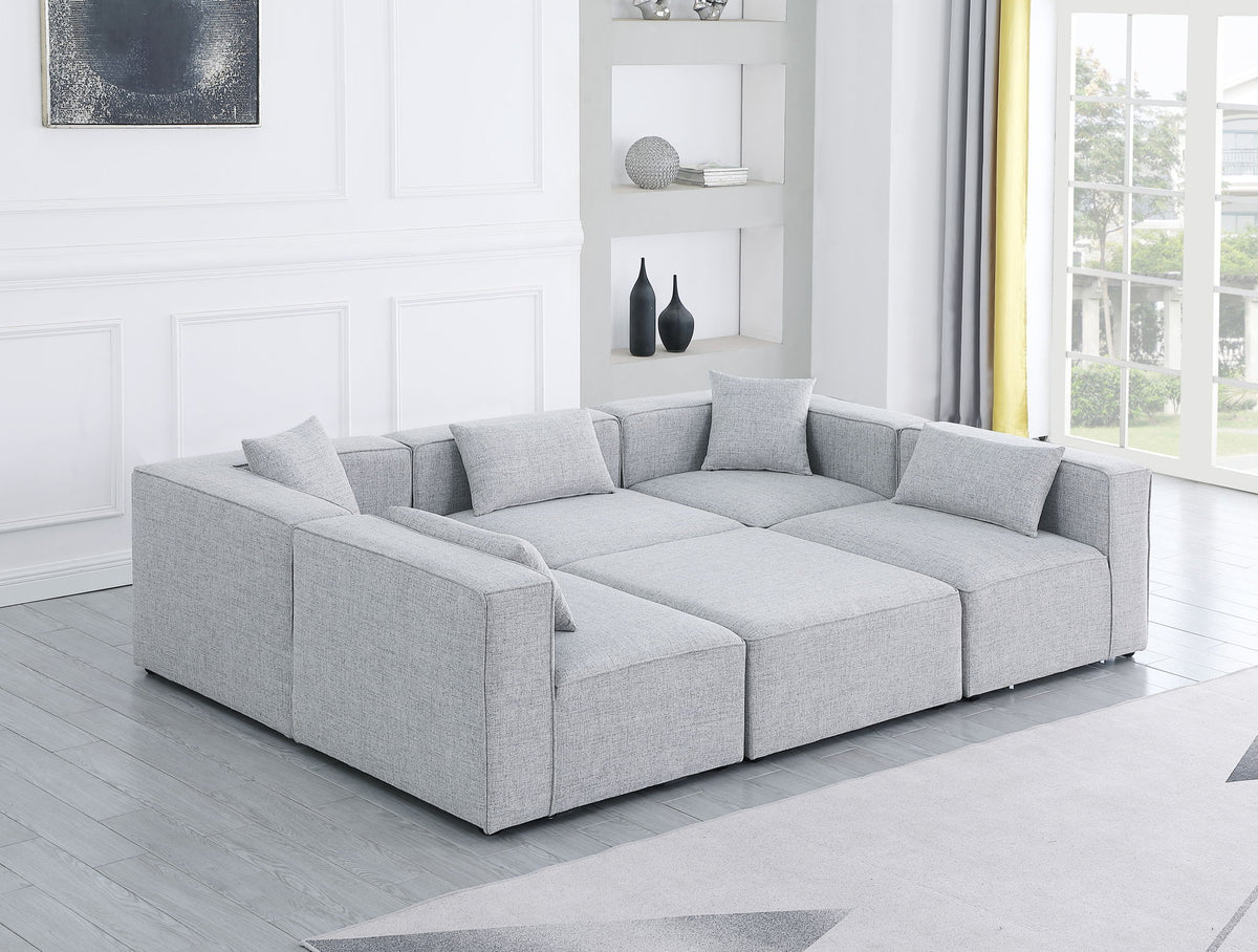 Cube - Linen 6 Piece Modular Sectional