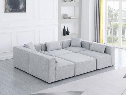 Cube - Linen 6 Piece Modular Sectional