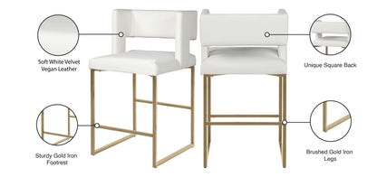 Caleb - Counter Stool with Gold Legs (Set of 2)