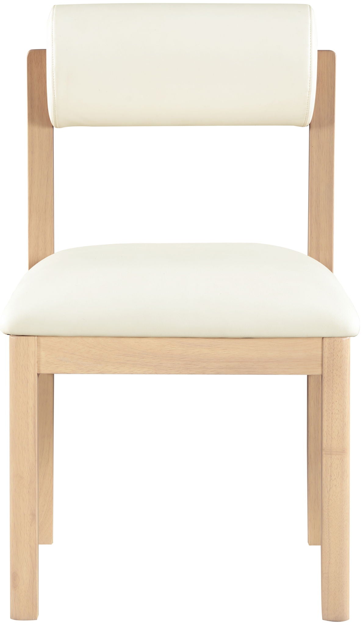 Roundhill - Faux Leather Dining Chair (Set of 2) - Natural Frame