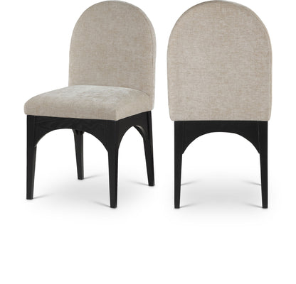 Waldorf - Chenille Dining Side Chair With Black Legs