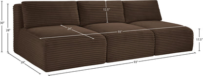 Shaggy - 3 Seat Modular Armless Sofa