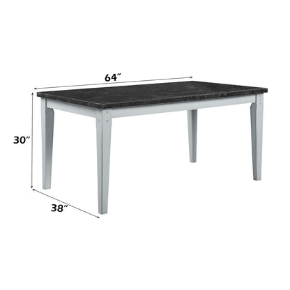 Lanton - Dining Table - Natural Marble & Antique White