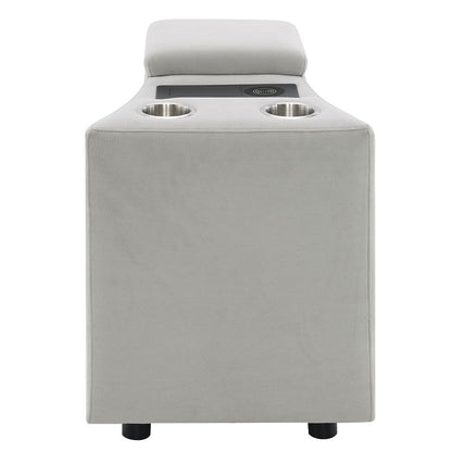 Emee - Console With USB - Gray Corduroy