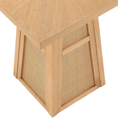 Fenwick - Cane, Oak Veneer And Solid Wood Bar Height Table