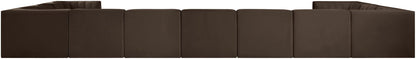 Rummi - Velvet Performance Fabric Upholstered 11 Piece Modular Sectional