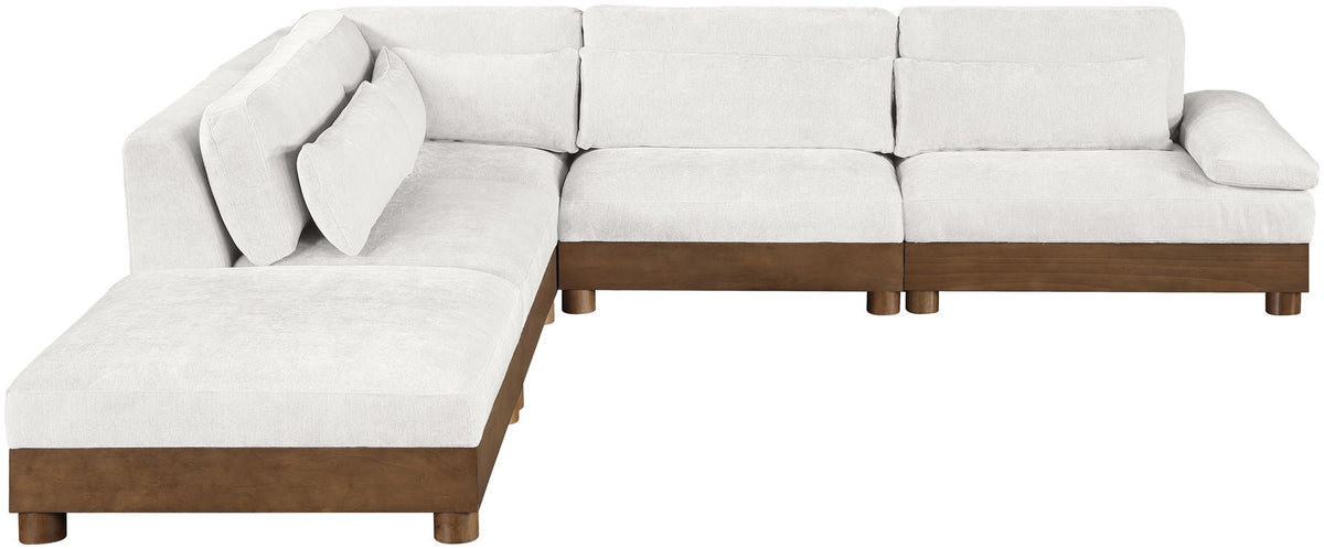 Turin - Chenille Fabric Upholstered Modular Sectional - Cream