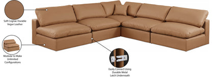 Comfy - 5 Piece Faux Leather Modular Corner Armless Sectional