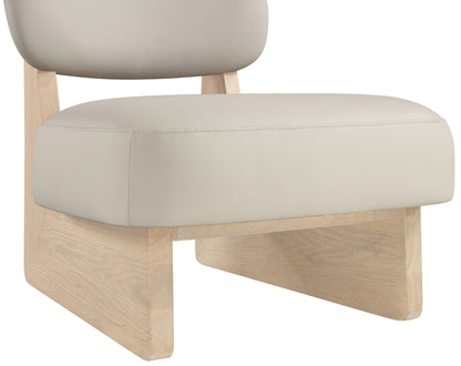 Vetra - Vegan Leather Upholstered Accent Chair With Natural Base